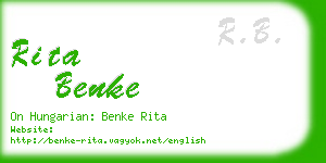 rita benke business card